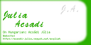 julia acsadi business card