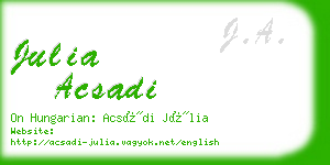 julia acsadi business card